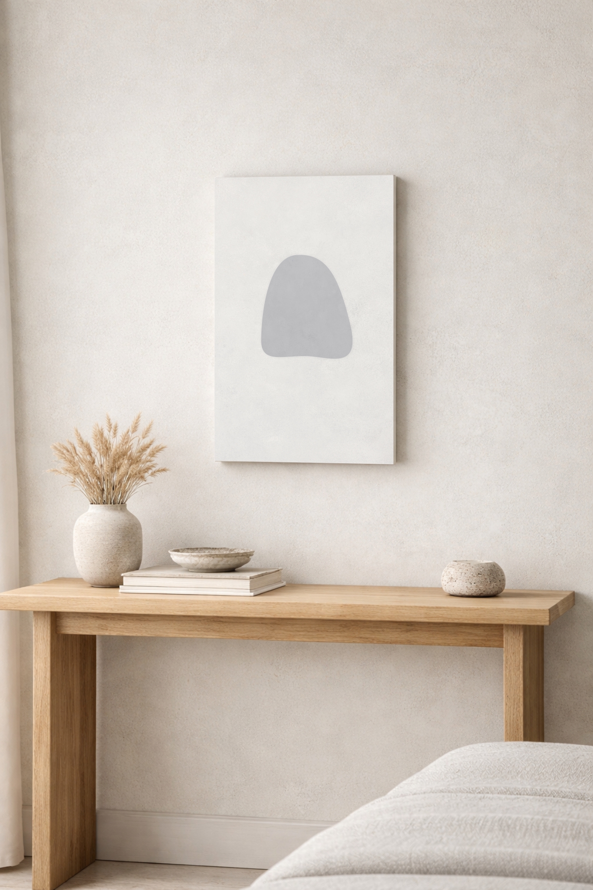 Quiet Form 02 abstract canvas wall art – small vertical size mockup