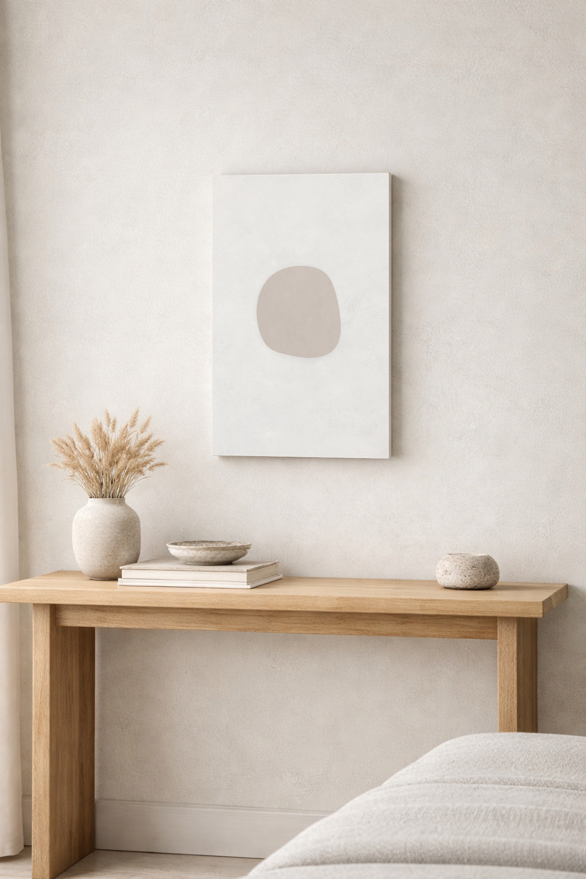 Quiet Form 05 warm clay abstract canvas – small vertical size mockup