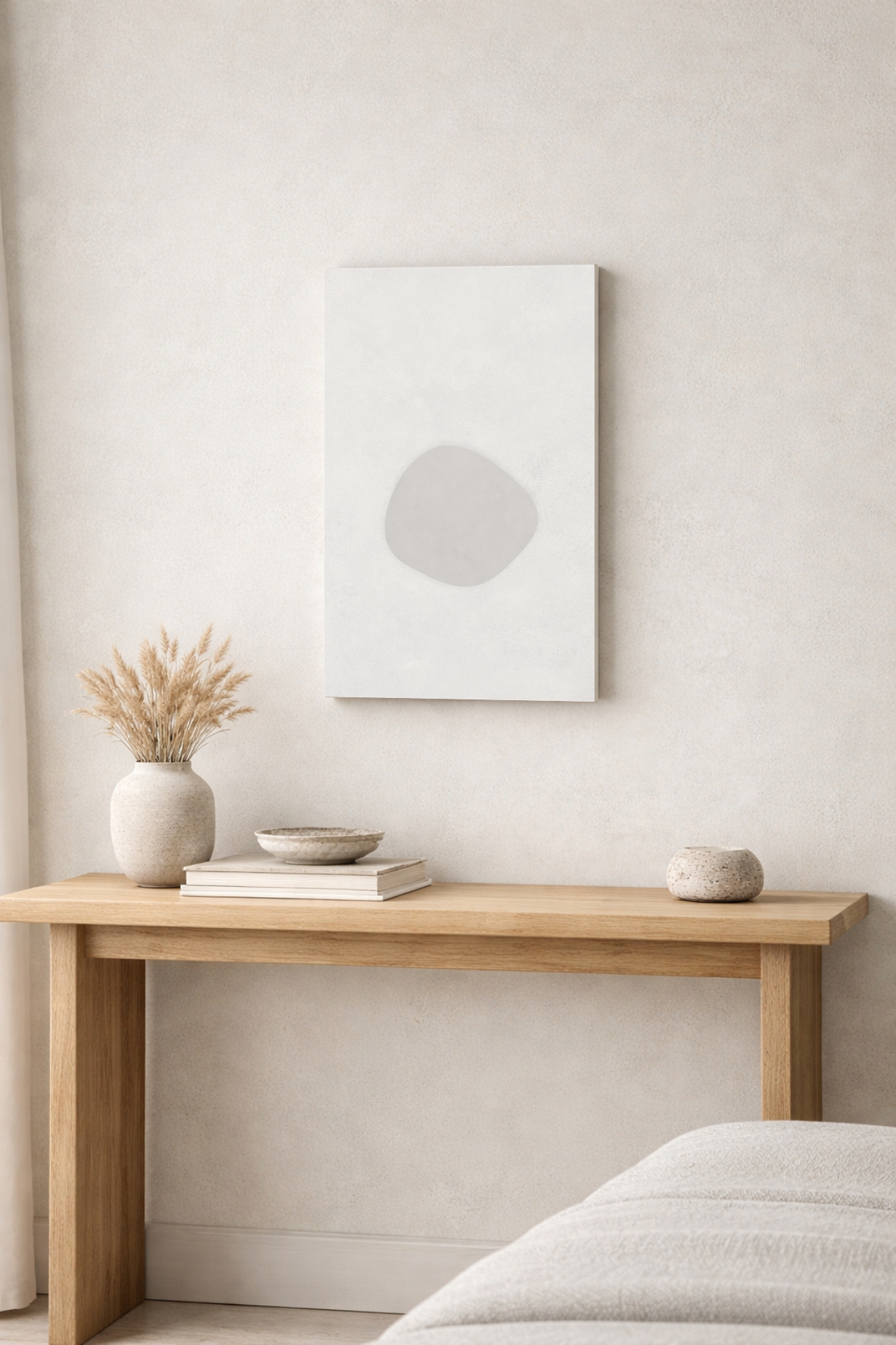 Quiet Form 06 calm abstract canvas – small vertical size mockup