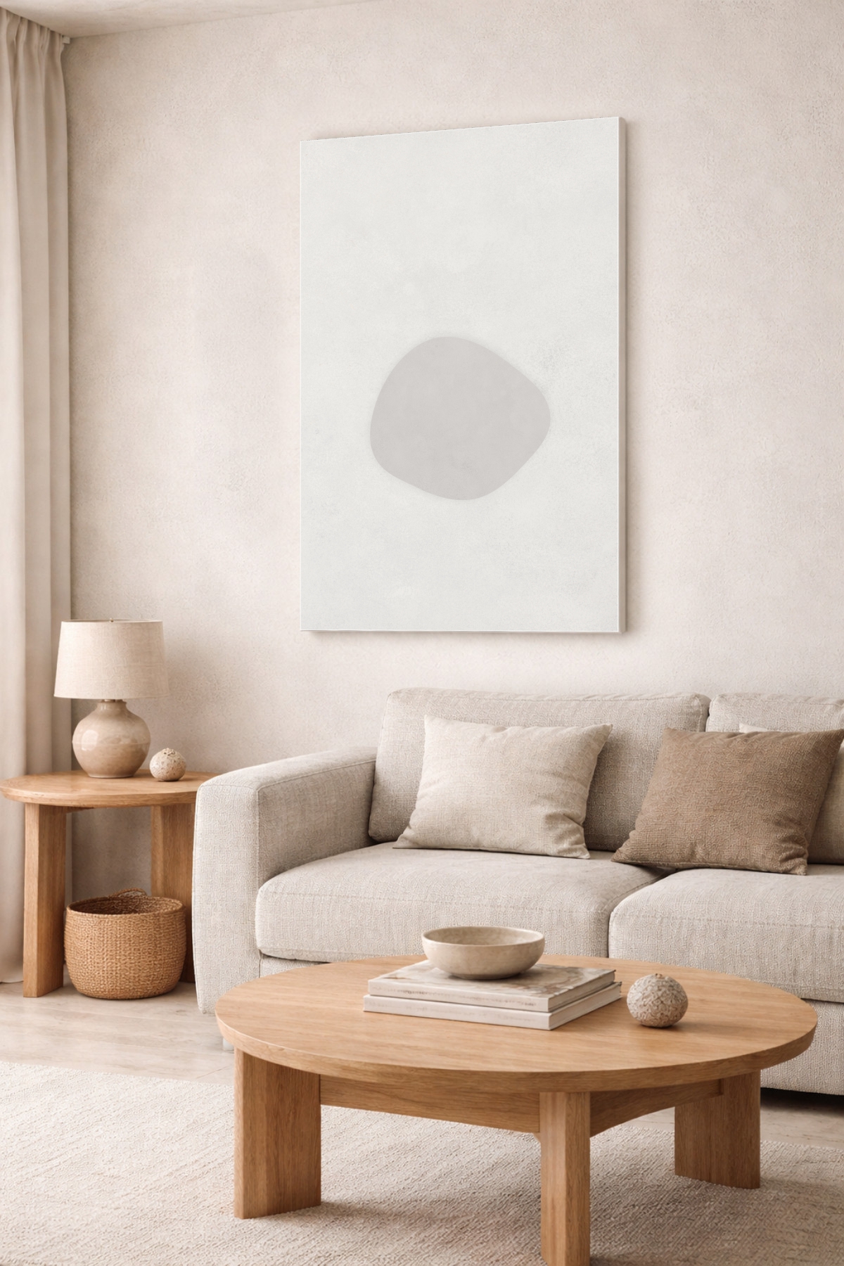 Quiet Form 06 vertical abstract canvas – large statement artwork in modern home